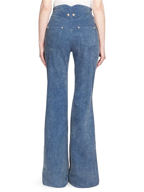 Lyst Balmain High Waisted Bell Bottom Jeans In Blue