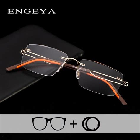 alloy eyewear optical eyeglasses men classical retro clear rimless reading presbyopia