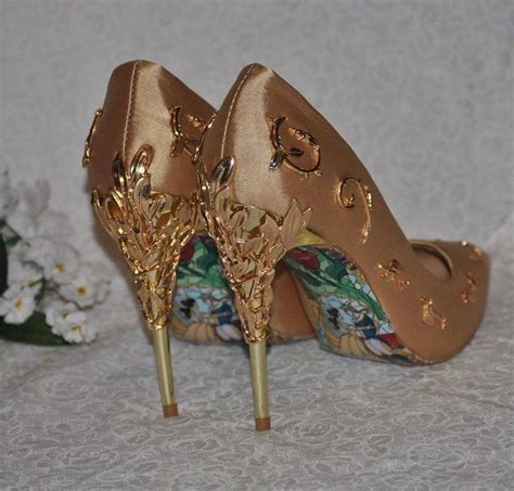 Disney Wedding Shoes Beauty And The Beast With Filigree Metal Etsy