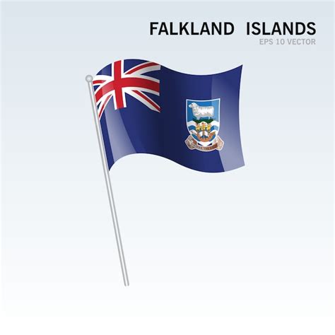 Islas Malvinas Ondeando La Bandera Aislada Sobre Fondo Gris Vector Premium
