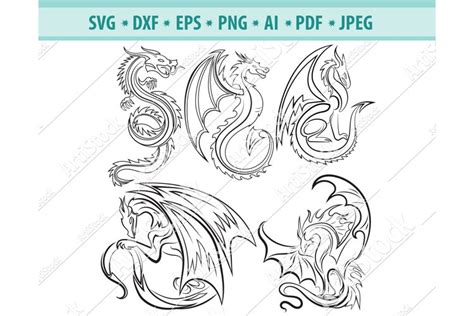 Dragon SVG Dragon Clipart Fairy Creature Dxf 462268