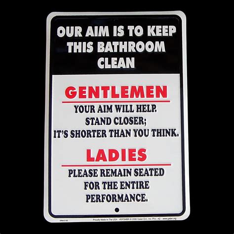 Our Aim Is To Keep Bathroom Clean Tin Sign Funny Home Barpubtavern
