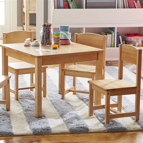 The tot tutors table and chair set works well in any room including playrooms, bedrooms, and the living room. KidKraft Farmhouse Kids 5 Piece Square Table and Chair Set ...