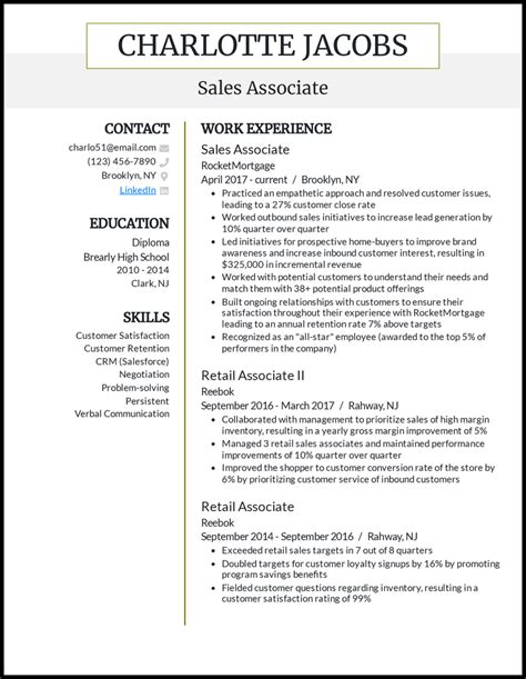 7 Sales Associate Resume Examples For 2024