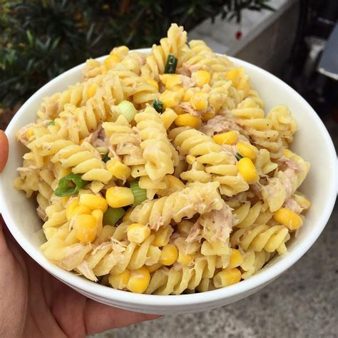 Lunch Pasta With Tuna Sweetcorn Spring Onion And Lighter Than Light