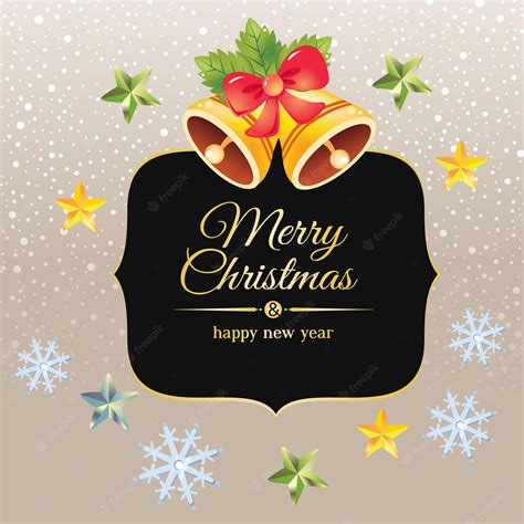 Premium Vector Golden Snow Christmas Card