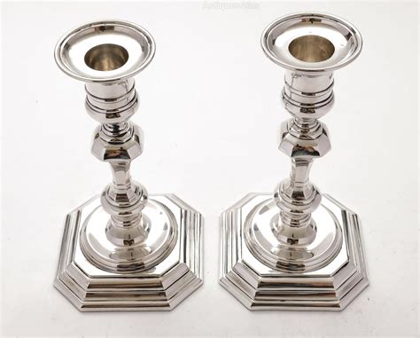 Antiques Atlas Pair Of Georgian Style Silver Plated Candlesticks