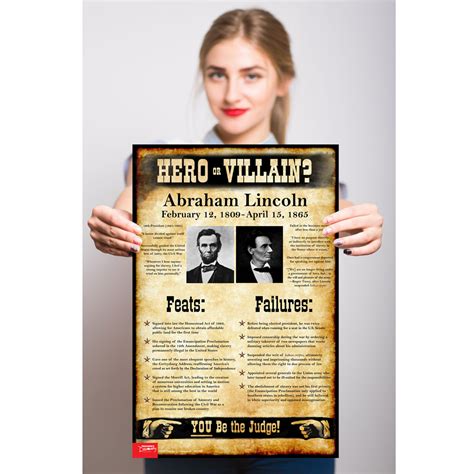 Us History Hero Or Villain Mini Poster Set Of 10 Social Studies
