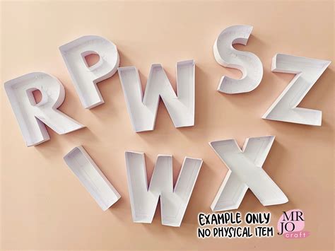 3d Alphabet Letters A Z Fill Box Template Digital Download Cut Etsy