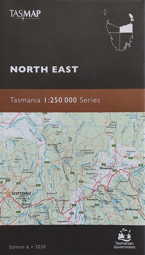 Tasmania North East 250k Map Tasmap