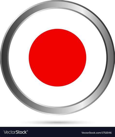 Japan Flag Button Royalty Free Vector Image Vectorstock