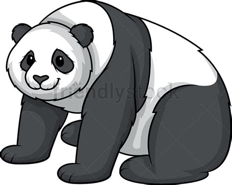 Panda Bear Standing Cartoon Clipart Vector Friendlystock