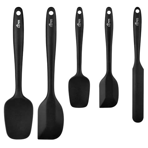 5 Pieces Silicone Spatula Set Kitchen Utensils For Baking Cooking And
