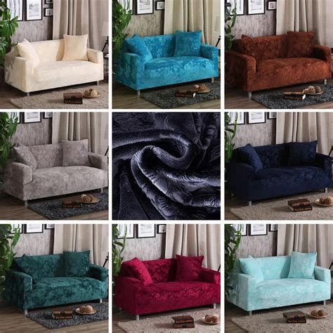 Velvet Fabric Thick Sofa Cover Stretch Seater Covers Couch Cover