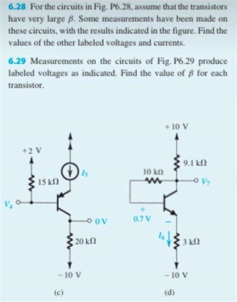 Solved 628 For The Circuits In Fig P628 Assume That The