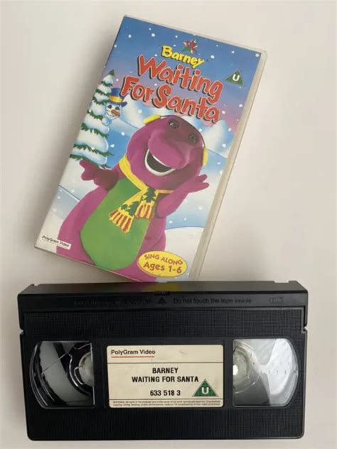 Vhs Barney Waiting For Santa Sing Along Ages 1 6 Childrens Vhs Video
