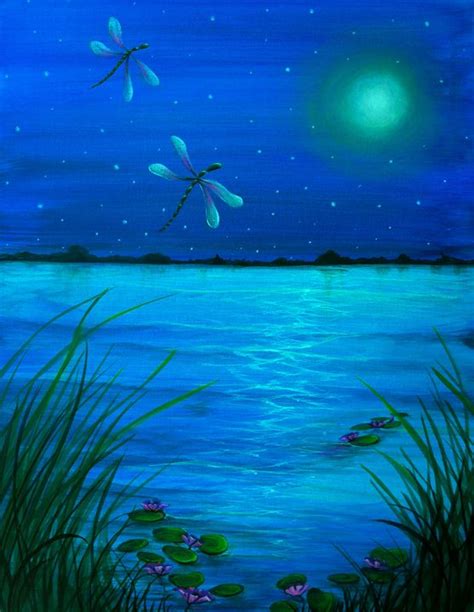 Dragonflies Flight By Moonlight Somewhere In Time Paint Mixers