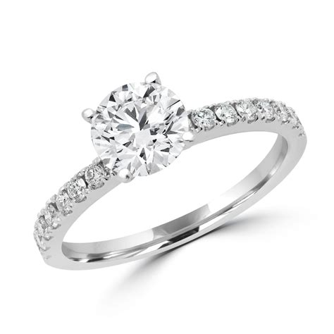 Classic Solitaire Engagement Ring In 14k White Gold Global Diamond