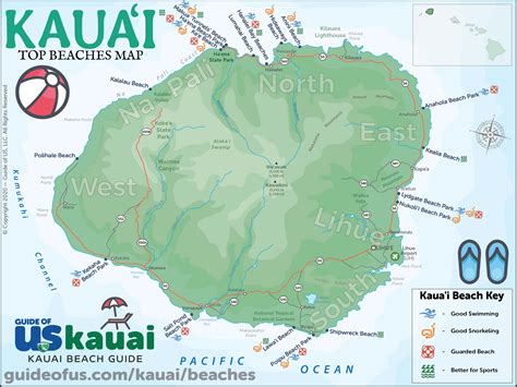 Top 10 Beaches On Kauai Best Of Kauai Beach Map