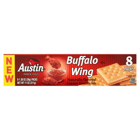 Austin Buffalo Wing Sandwich Cracker 138 Oz 8 Count