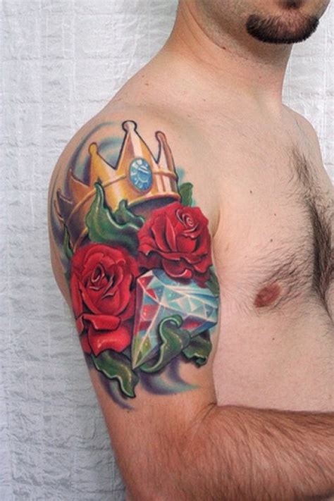For the romans and ancient greeks the rose represented love and beauty. 21 Bold Flower Tattoos on Men - Tattoo Me Now