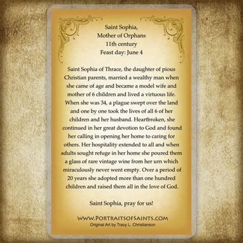 St Sophia Mother Of Orphans Holy Card Saint Prayer Card Etsy