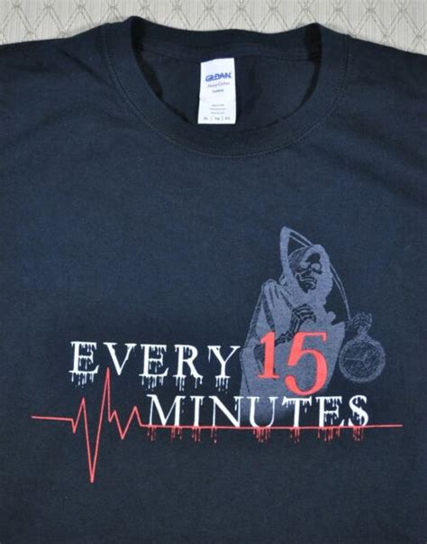 Every 15 Minutes Anti Drink Text And Drive Shirt Sz Xl Black 2 Sided