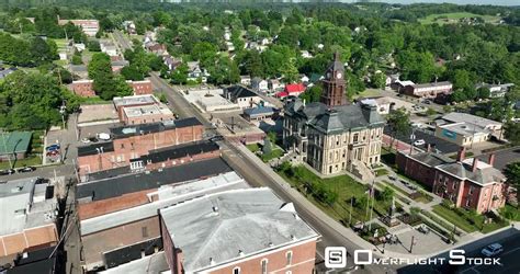 Overflightstock Small Town Downtown And Holmes County Courthouse