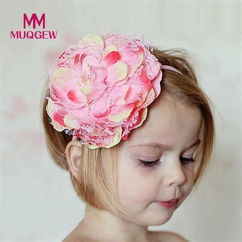 Muqgew Headband For Girls With Big Flower Baby Girl Headbands Elastic