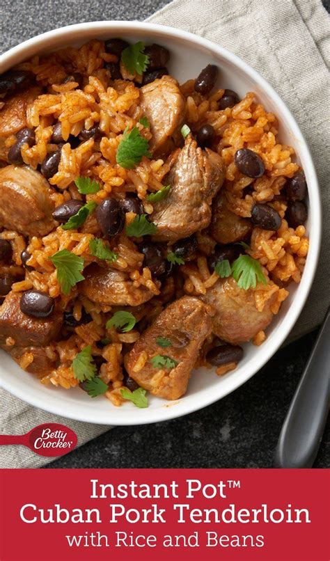 Turn off the heat briefly. Instant Pot® Cuban Pork Tenderloin with Rice and Beans ...