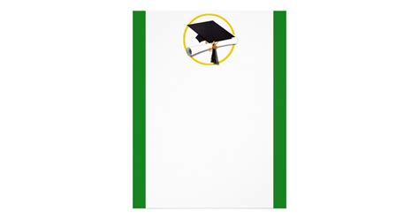 Graduation Cap Wdiploma Green Background Letterhead Zazzle