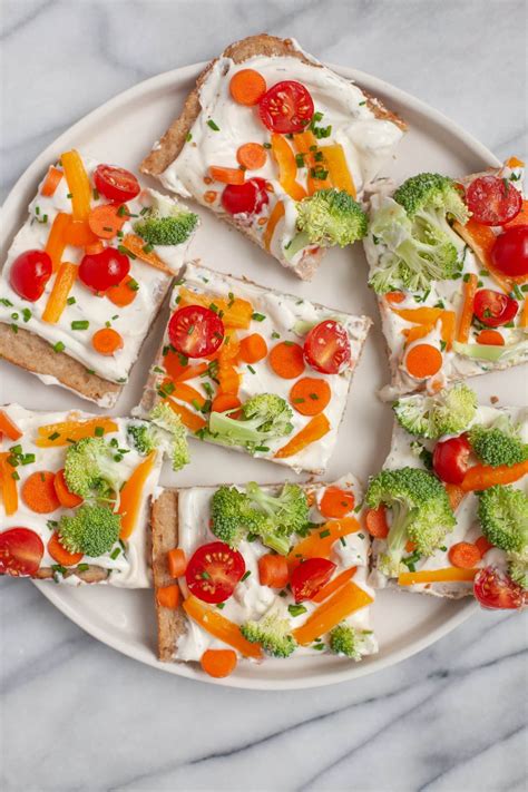 Cold snacks is a tongue and cheek way. Cold Veggie Pizza Appetizers | Wholefully
