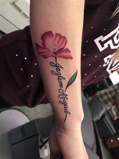 Name And Flower Tattoo Designs