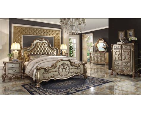 Affordable furniture for the bedroom: Bedroom Set Dresden Gold by Acme Furniture AC2316SET