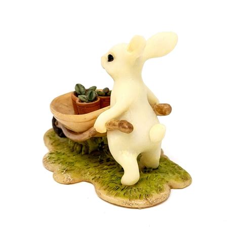 Bunny Gardener Pushing Wheelbarrow Mini Rabbit Mini Bunny Bunny