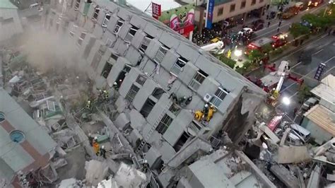 Buildings Collapse After Earthquake Rocks Taiwan