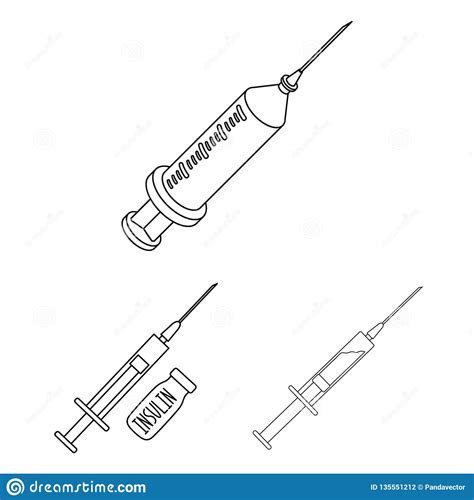 Vector Illustration Of Vaccine And Syringe Logo. Set Of Vaccine And ...