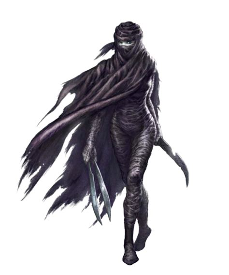 Dark folk, dark stalker this tall humanoid's pale brow and black, soulless eyes are all that can be seen above a black scarf wrapped around its face. Female Dark Stalker Oracle of Bones - Unwrapped Harmony ...