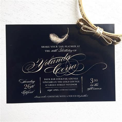 Black And Gold Feather Party Or Shower Invitation New To The Shop