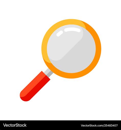 Icon Magnifying Glass In Flat Style Royalty Free Vector