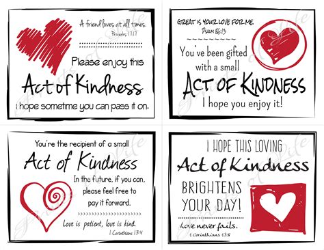 Love Random Act Of Kindness Cards Instant Download Pdf Etsy Australia
