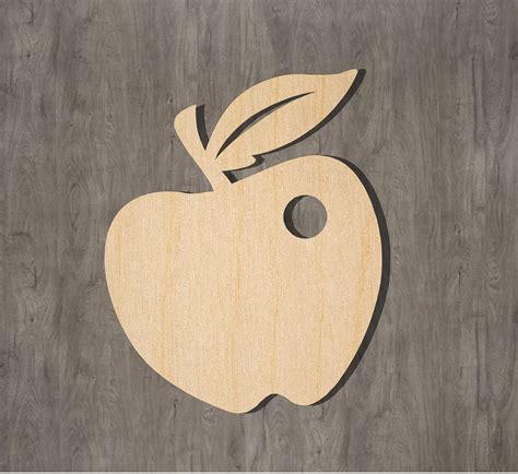 Apple Cutout Unfinished Wood Shape Craft Supply Art Craft Etsy