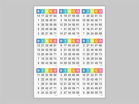 Bingo Cards 1008 Cards Prints 9 Per Page No Free Space Etsy Uk