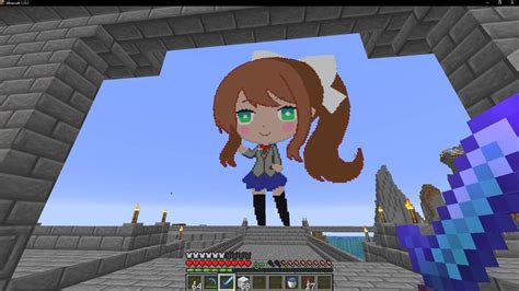 Chibi Monika In Minecraft Survival 💚💚💚 The Hard Work Was Worth It Ddlc