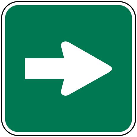 Directional Arrow White On Green Sign Pke 13497 Directional