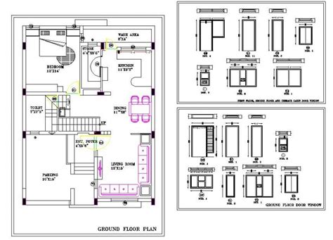 2d View Of House Plan Layout Cad Block Autocad File Cadbull