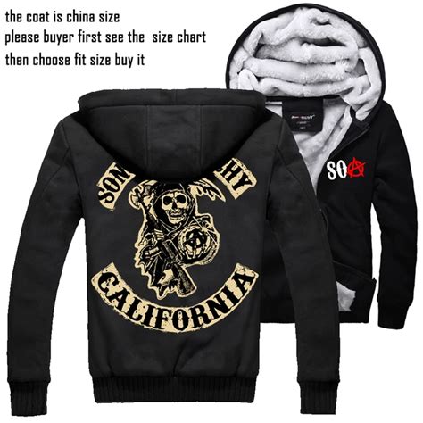 Sons Of Anarchy Thickening Cotton Padded Jacket Jax Teller Winter Warm