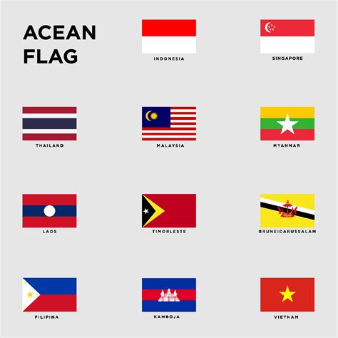 Flags Of Countries In Southeast Asia Set For Your Design 3456179 Vector
