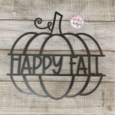 Happy Fall Metal Pumpkin Sign Fall Porch Decor Pumpkin Etsy
