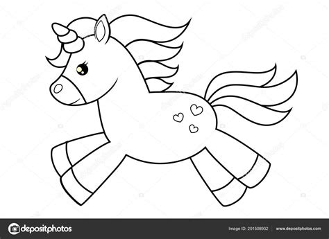 Cute Unicorn Clipart Black And White